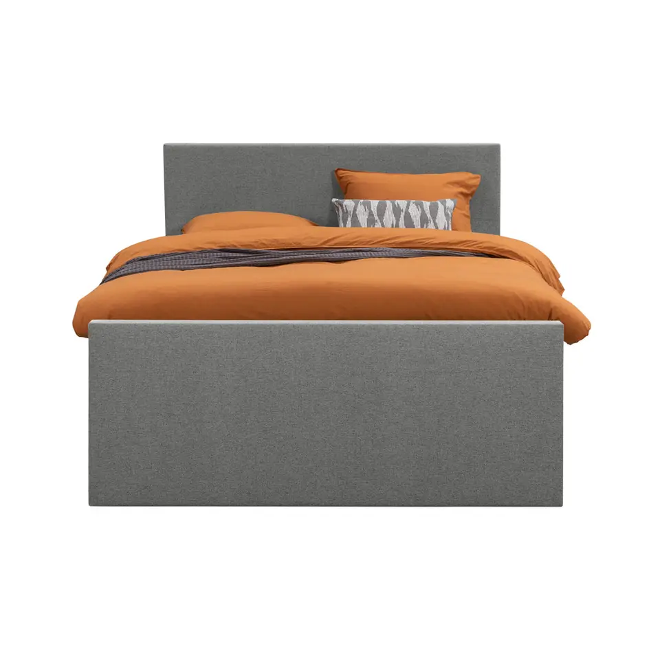 Boxspring met voetbord Liv egaal - lichtgrijs - 180x200 cm - slanke poot