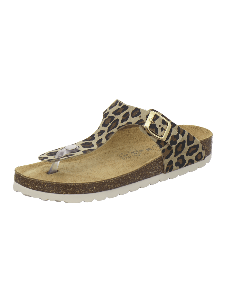 Zehensteg Sandalen Damen leo-beige