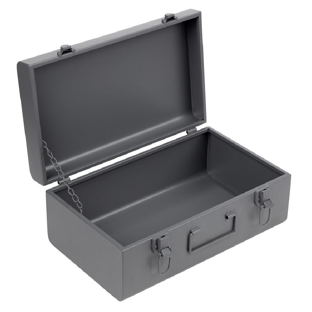 Malle de rangement métal gris ou vert 39x23xH16cm