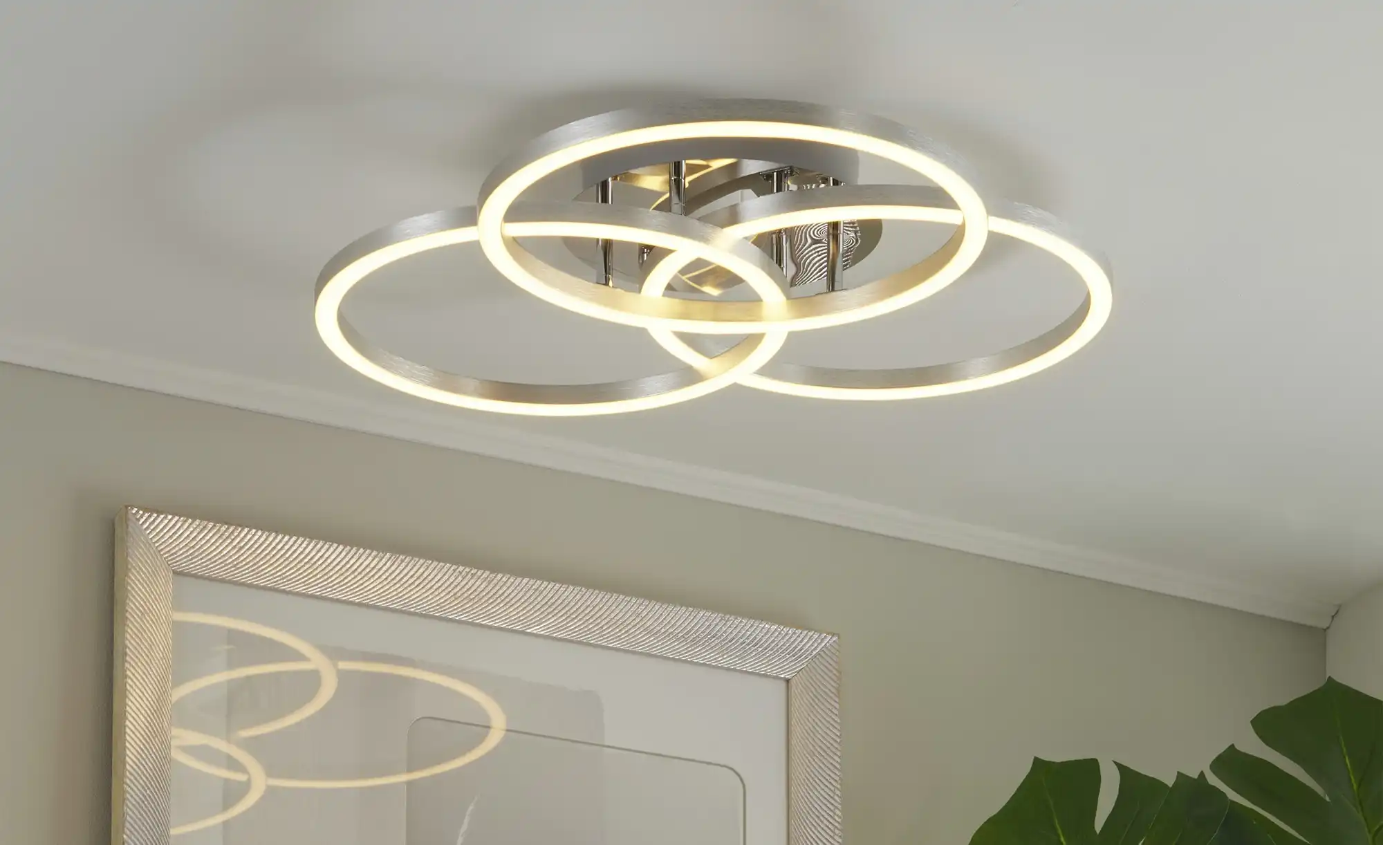 Meisterleuchten LED-Deckenleuchte, Alu-gebürstet, Kreise