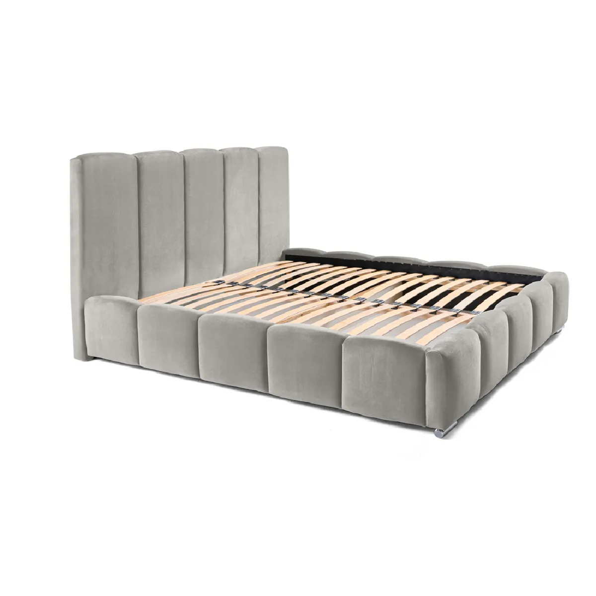BestMobilier Torreon Lit Coffre 160x200 - Gris clair