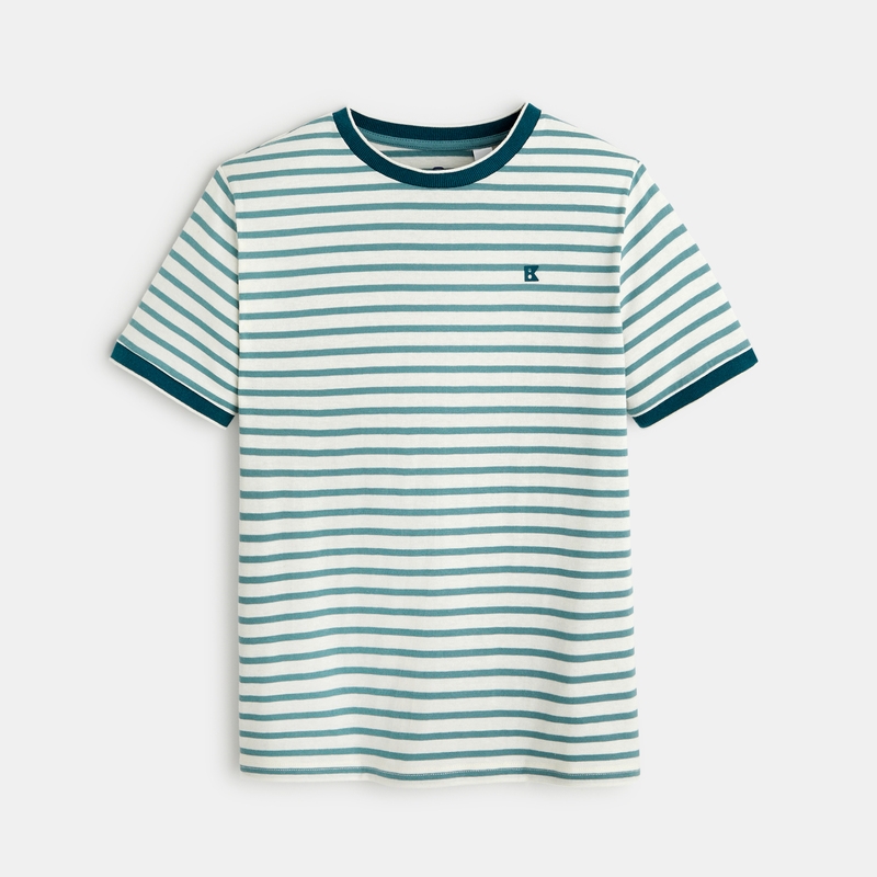 T-shirt marinière vert garçon