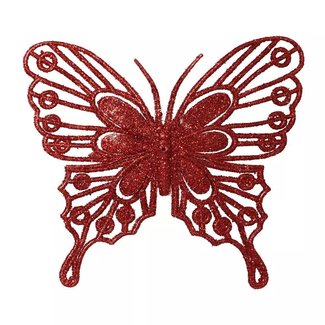 Lot de 2 papillons (H11 cm) Fanny Rouge
