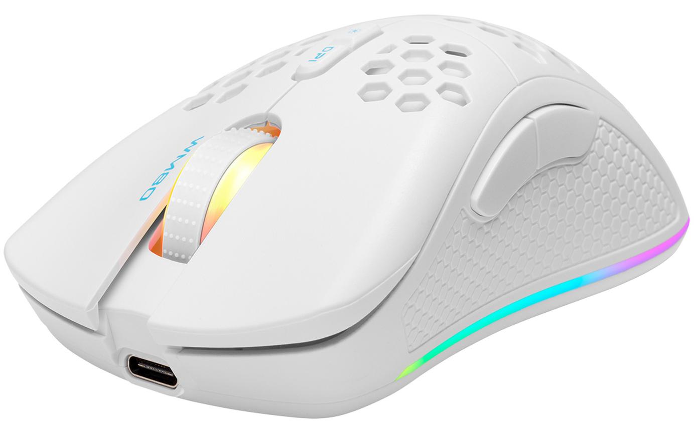 Gaming-Maus WM80 RGB WeissLeichte Gaming-Maus mit RGB Beleuchtung