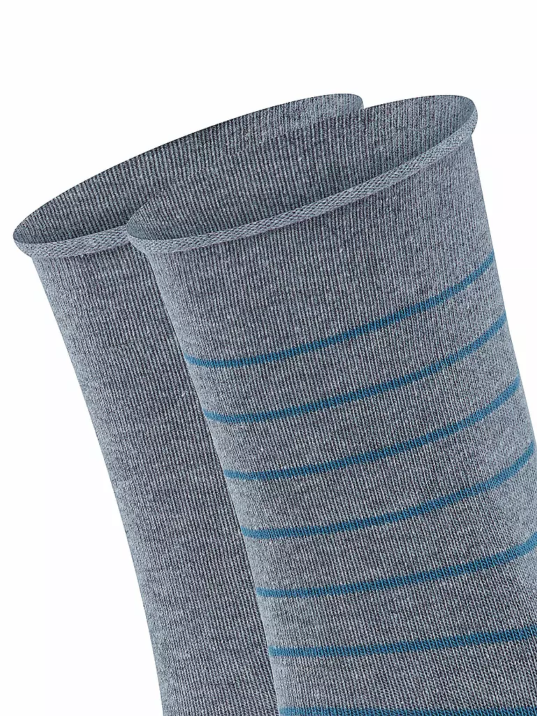 FALKE Sneakersocken Happy Stripe 2er Pkg light greymel. grau