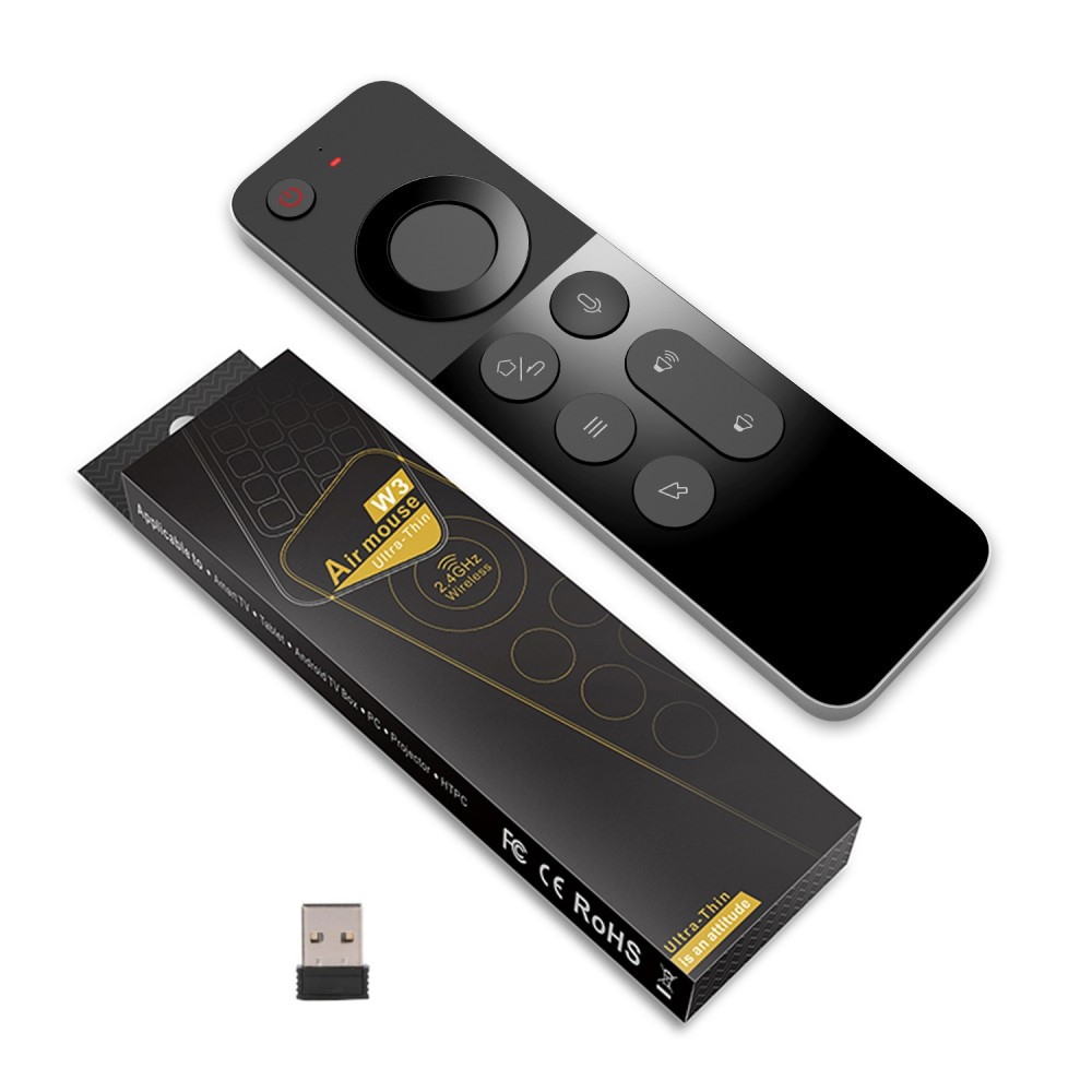 2.4Ghz Air Mouse Fernbedienung mit Keyboard und Sprachsteuerung für PC / Android TV Box / Smart TV / HTPC / Beamer / Mediaplayer - Schwarz / Grau