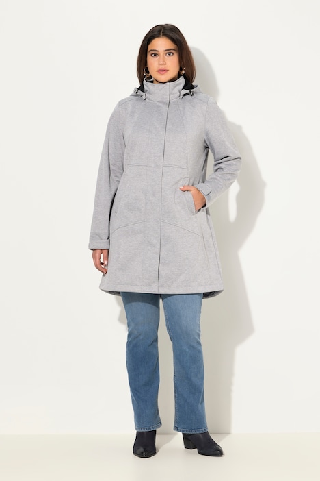 HYPRAR Softshelljacke, wasserabweisend, 2-Wege-Reißverschluss Kapuze