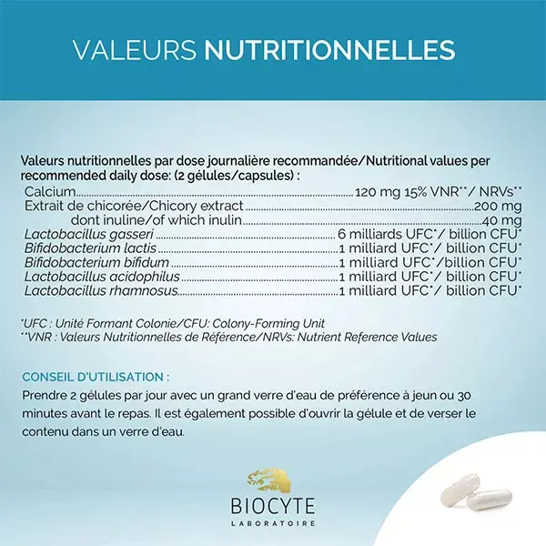 Biocyte Flat Stomach Slimming Double Action Probiotics 5 cepas 30 cápsulas