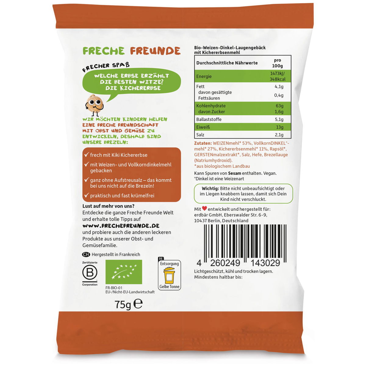 Freche FreundeFreche Freunde   Bio Brezeln Kichererbse