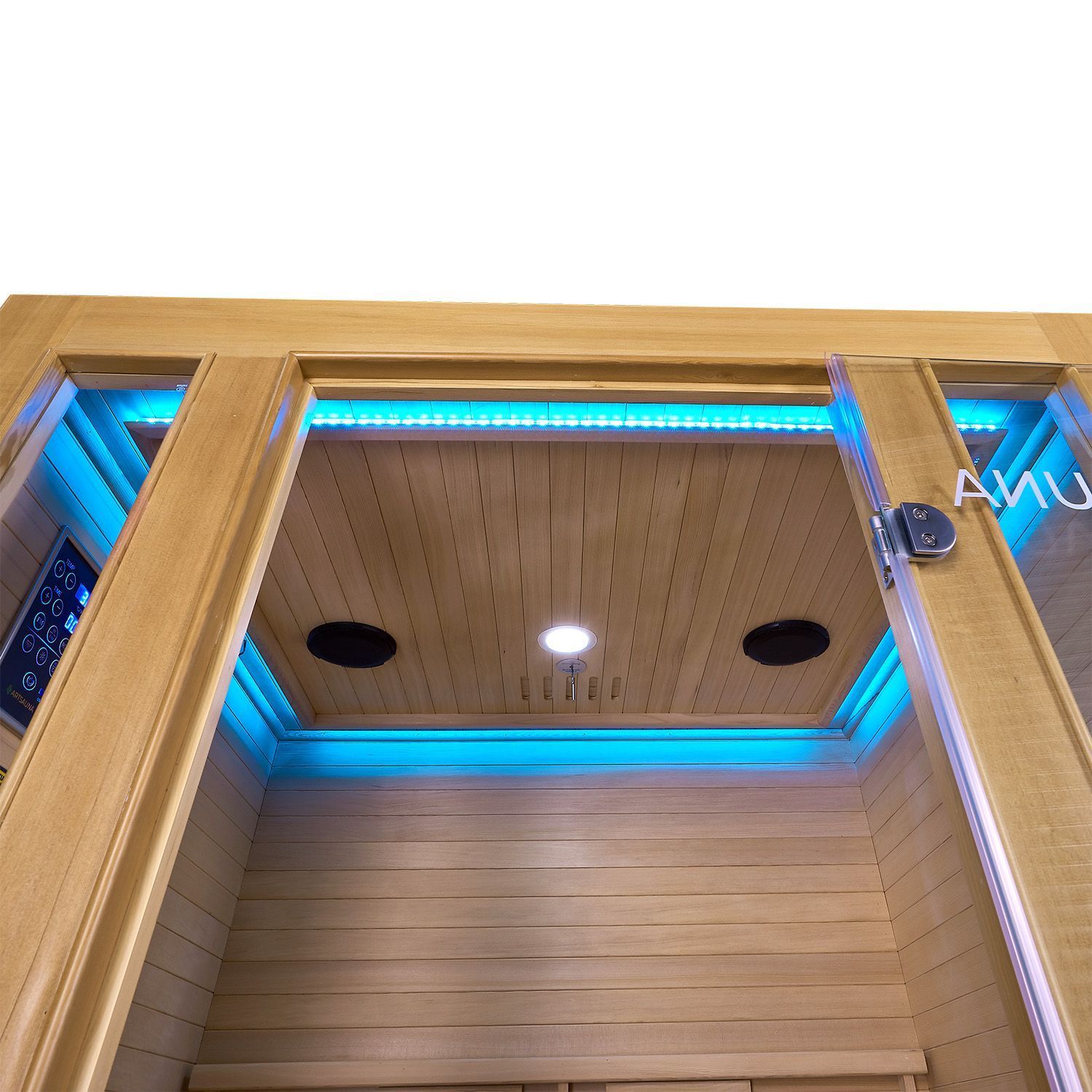 Artsauna Infrarotkabine Nyborg S120V Vollspektrumstrahler & Ambiente LED Beleuchtung – Kabine für 2