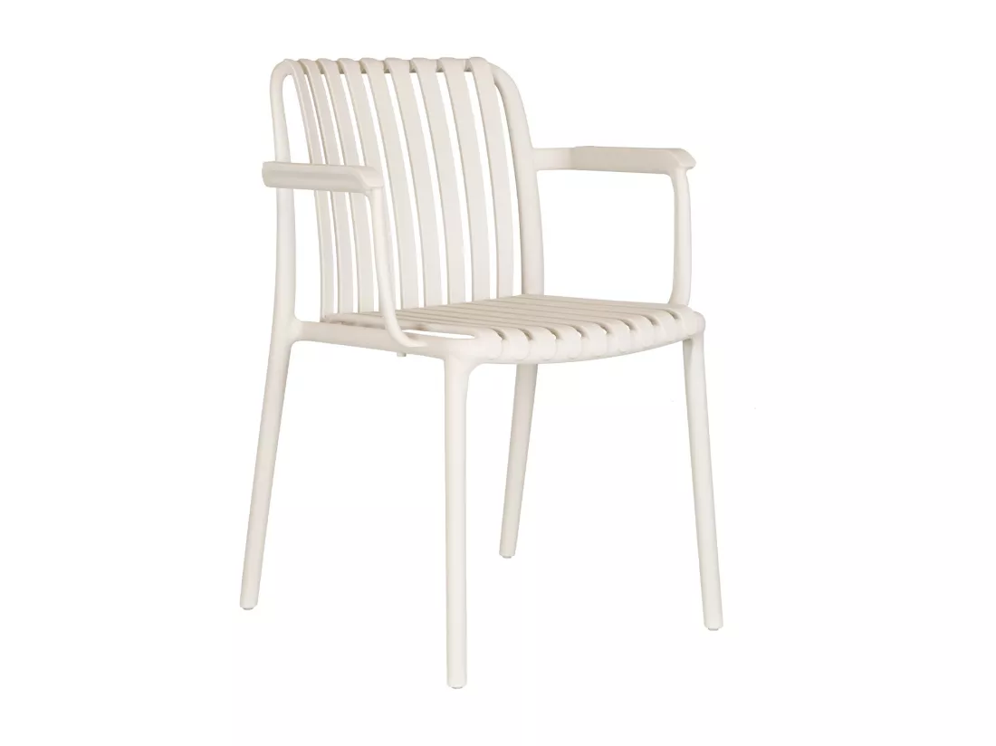 Lot de 2 fauteuils de jardin empilables en polypropylène - Beige - SESEH de MYLIA