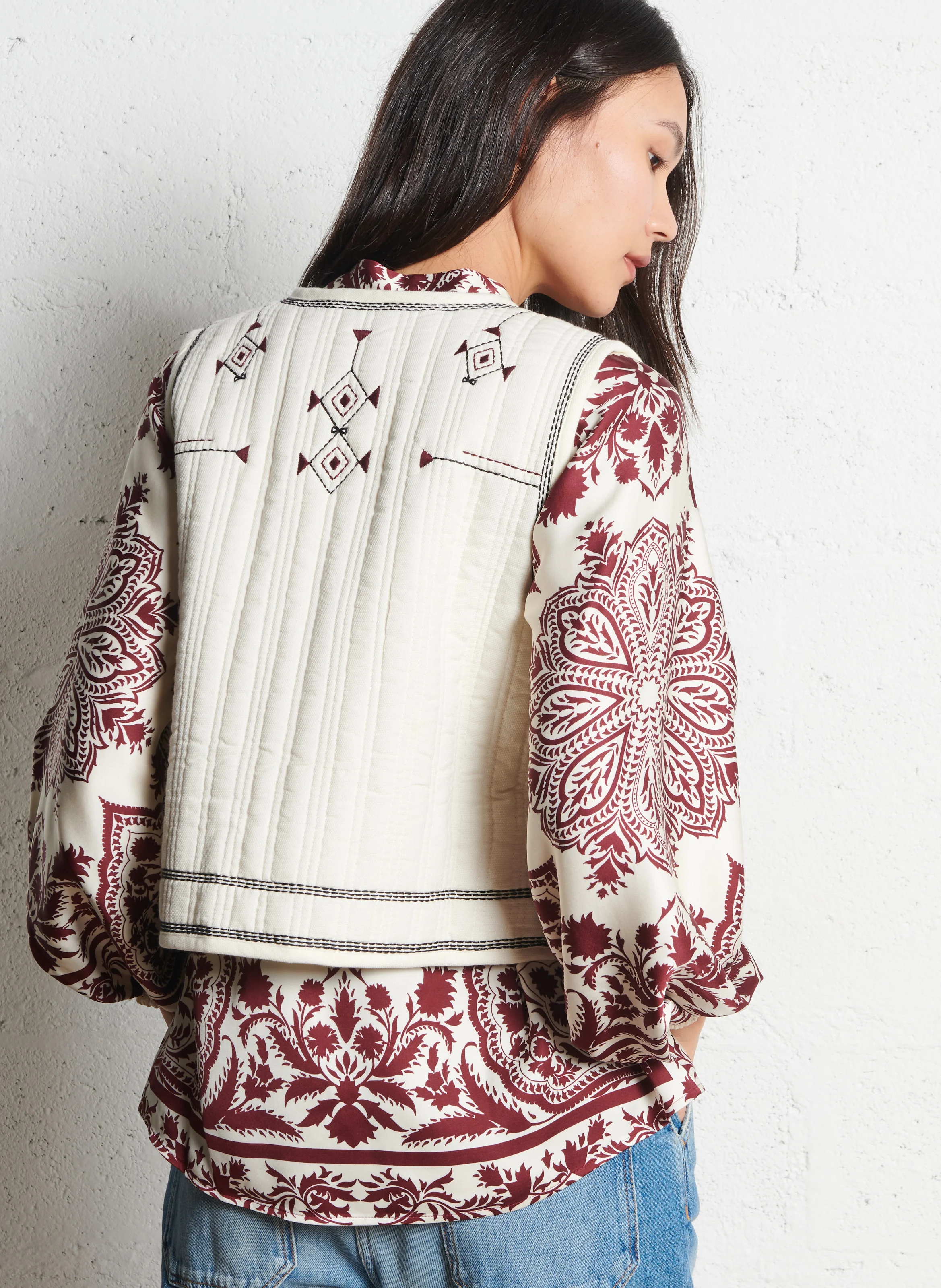 JUDE - Veste sans-manches en coton | Beige