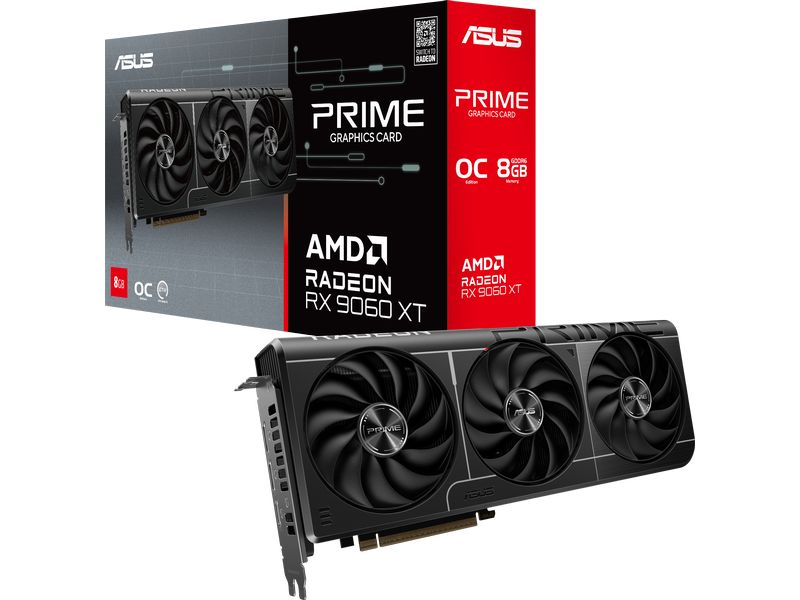 ASUS Grafikkarte AMD Radeon RX9060 XT Prime 8GB Grafikkarte mit 8 GB GDDR6 Speicher