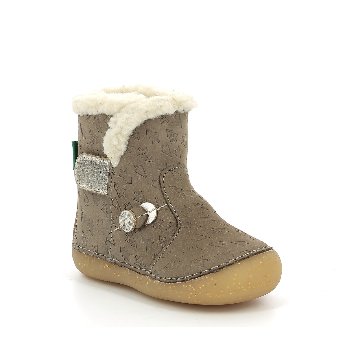 KICKERS<br>Botas de couro forradas So Windy, sola flexível