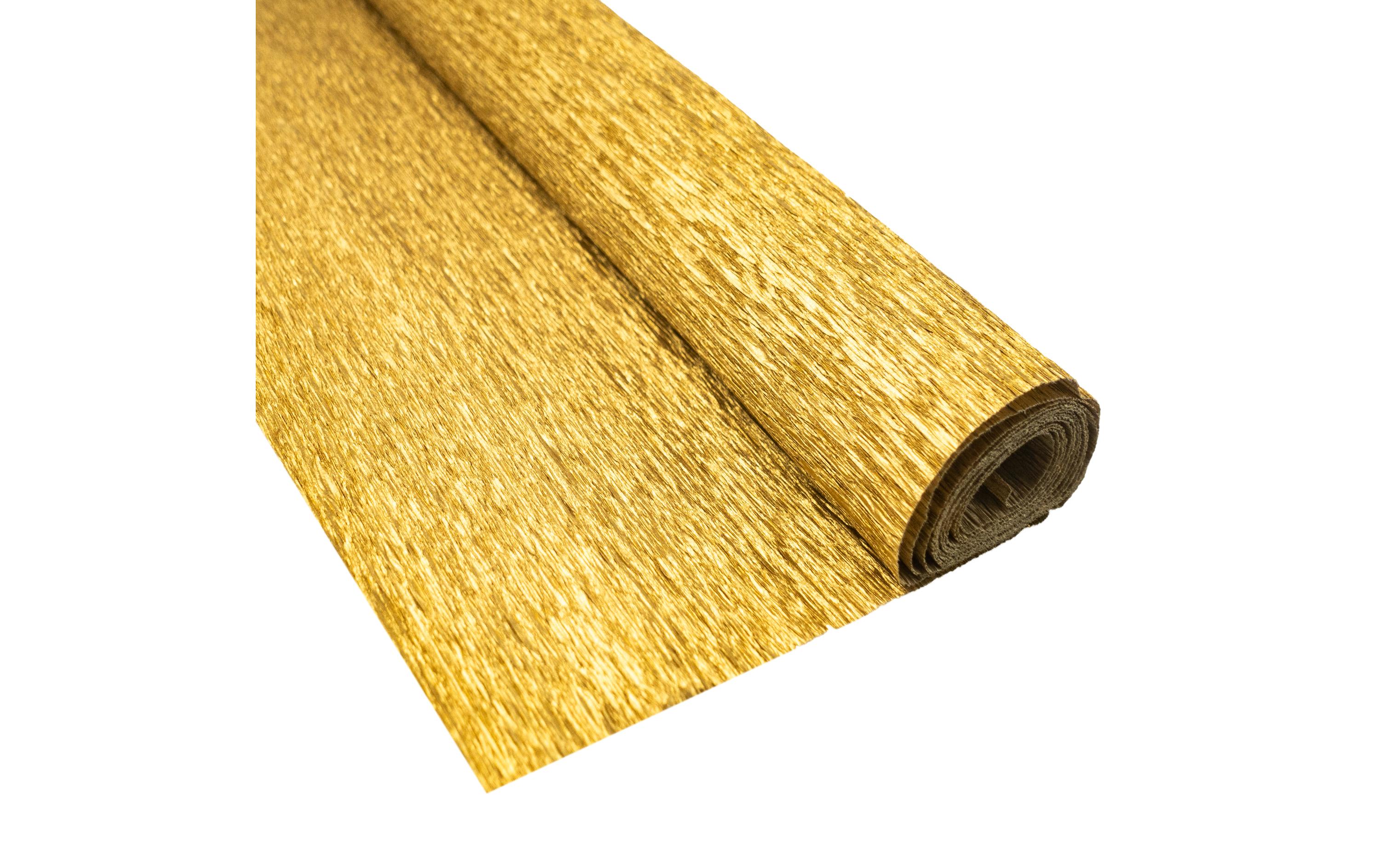 Krepppapier 50 cm x 2.5 m, 32 g/m², GoldBastelkrepp auf der Rolle