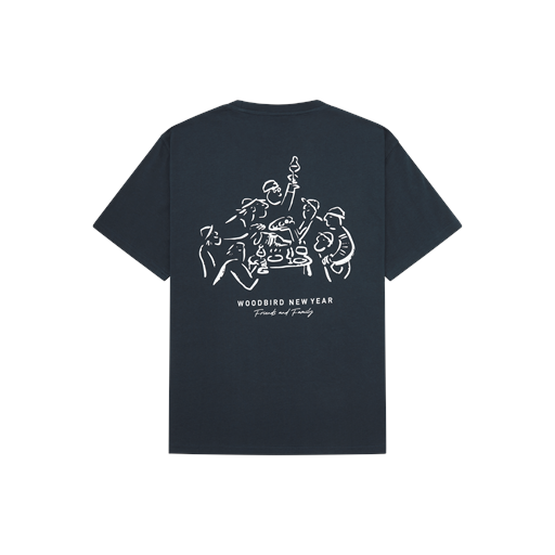 Woodbird Baine Family T-shirt, Dark Navy, L
