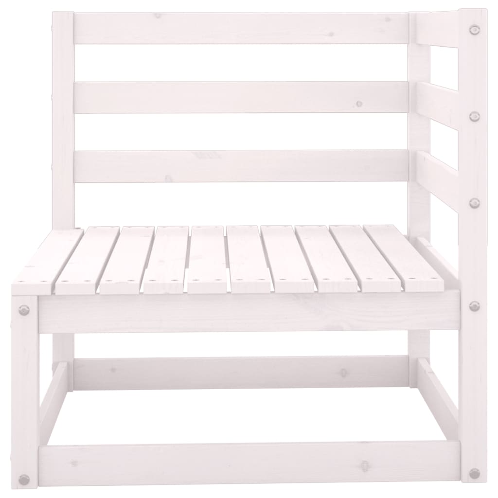 Salon de jardin meuble d'extérieur ensemble de mobilier 5 pièces blanc bois de pin massif