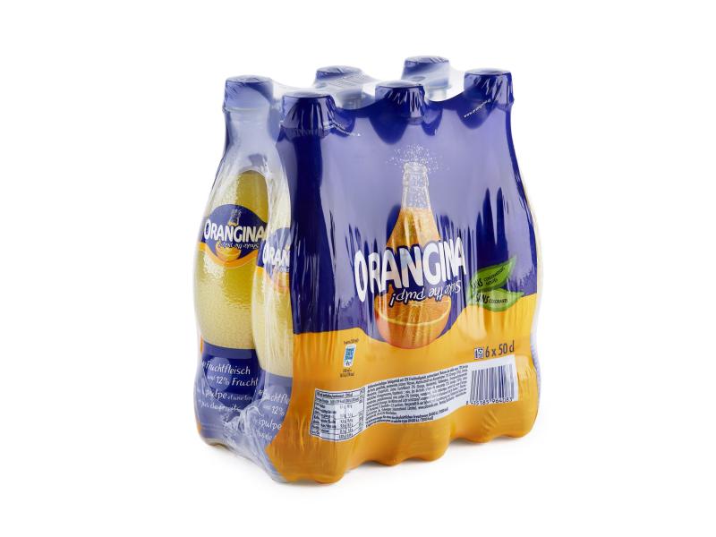 Orangina Soft-Drinks Orangina Original 6 x 0.5 l Spritzige Limonade mit feinem Fruchtfleisch