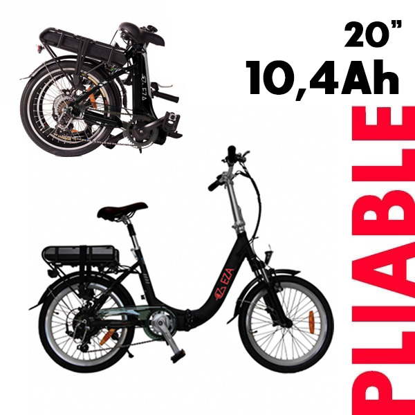 Vélo à assistance électrique pliable 20'' 10.4Ah EZA Noir