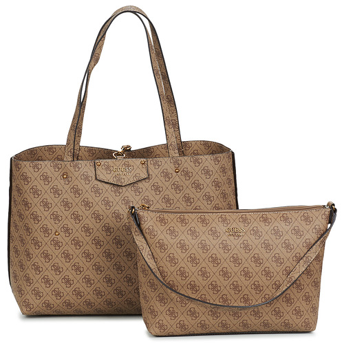 Guess - ECO BRENTON TOTE - Noir / Marron
