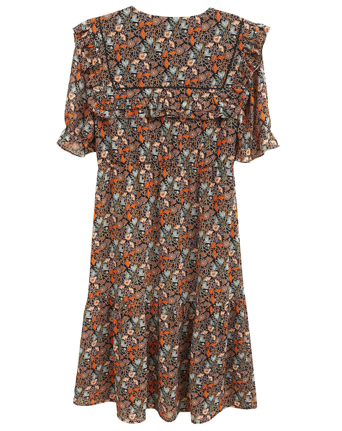 See u Soon Robe en voile Lana imprimée noir/multicolore