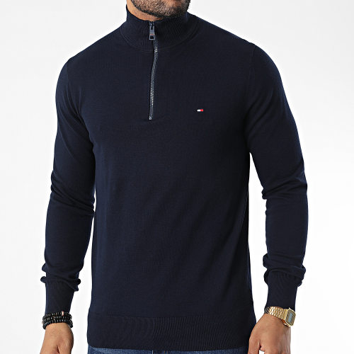 Sweat Col Zippé 1985 Zip Mock 5352 Bleu Marine