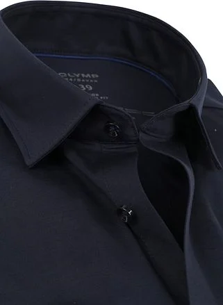 OLYMP Luxor Jersey Stretch Overhemd 24/Seven Navy 120264-18 kopen
