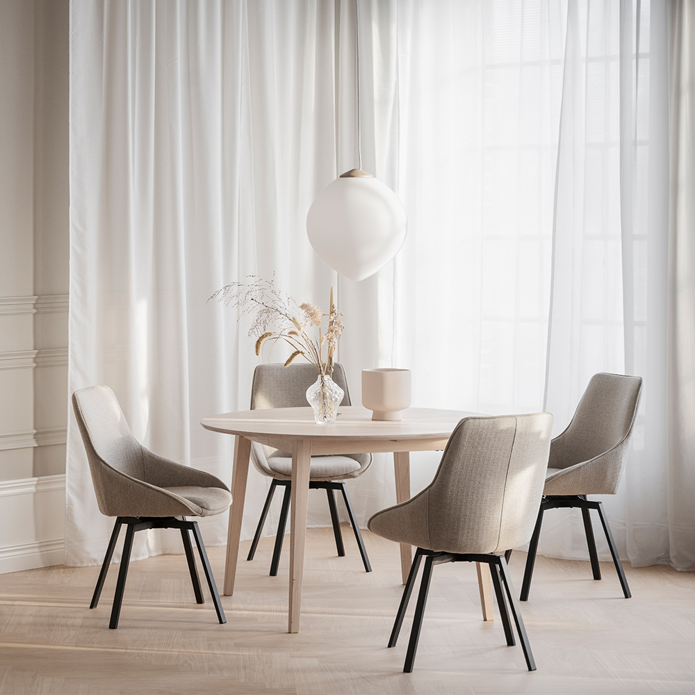 Eettafel Filippa rond Whitewash verlengbaar 170 x 105 cm