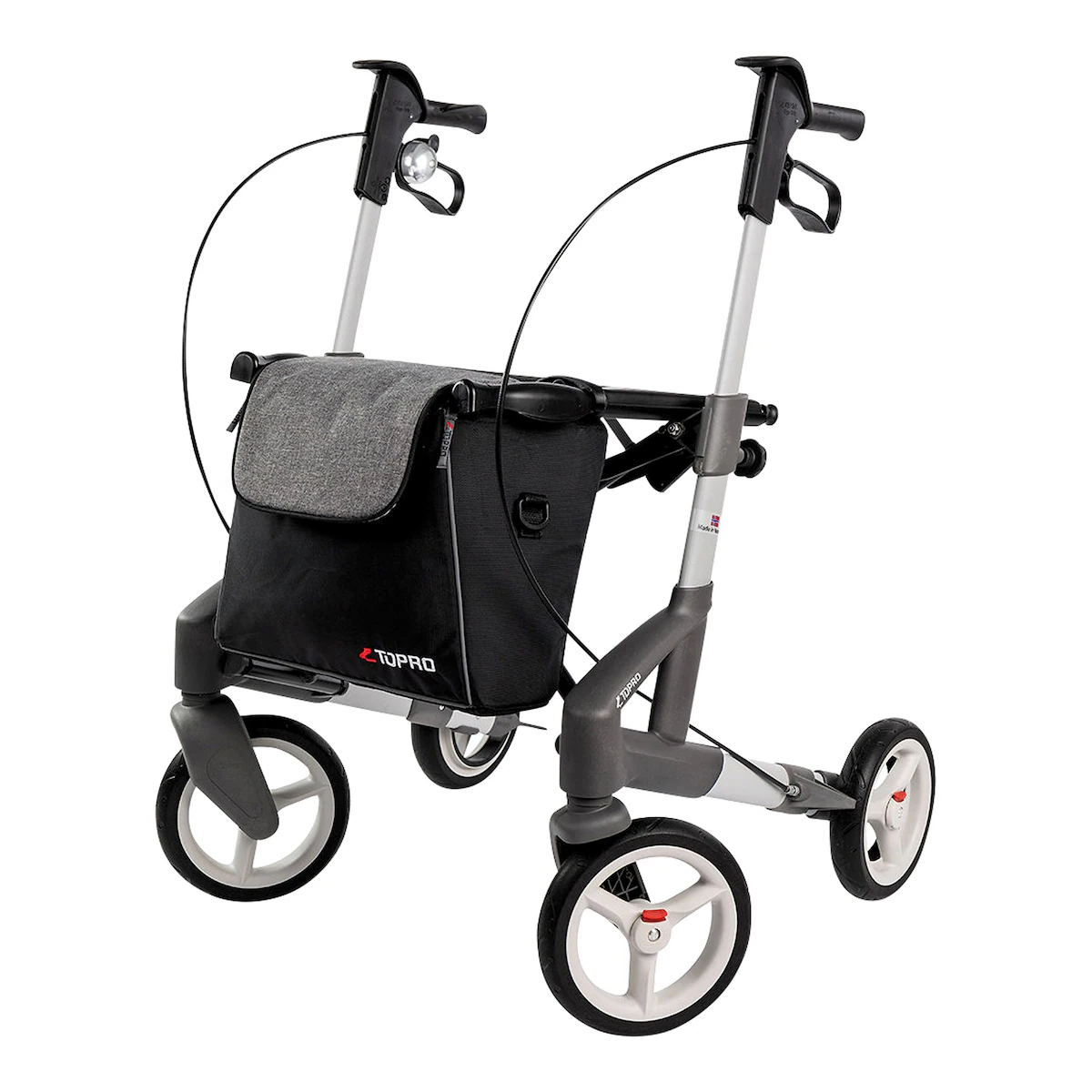 Topro - Rollator Troja 5G M, faltbar, höhenverstellbar - silber