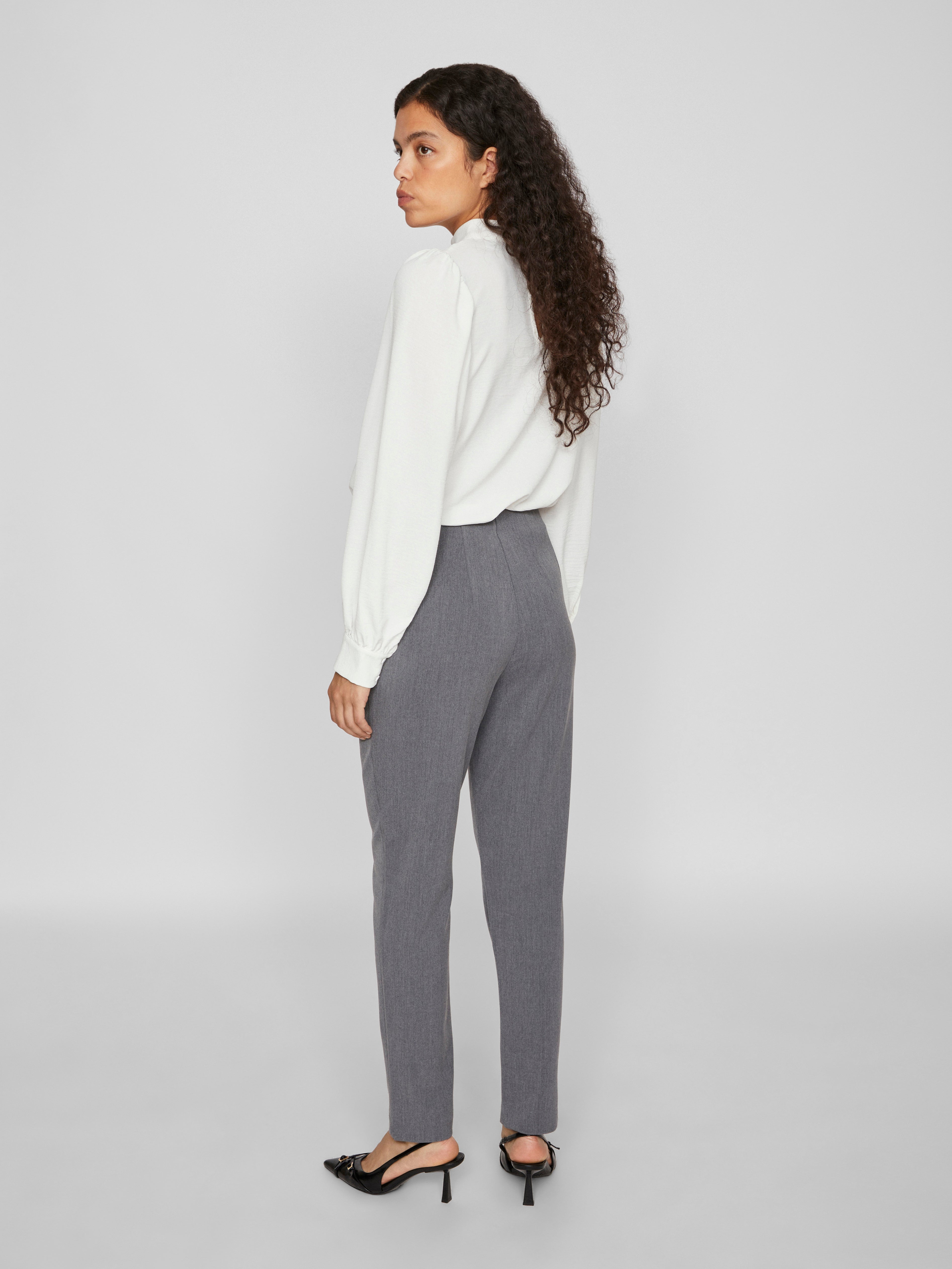 Vila  Vivarone HW bukser - Medium Grey Melange