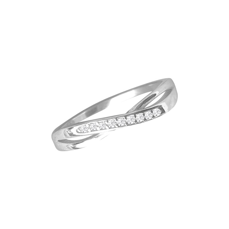 Bague argent 925 rhodié et oxyde de zirconium