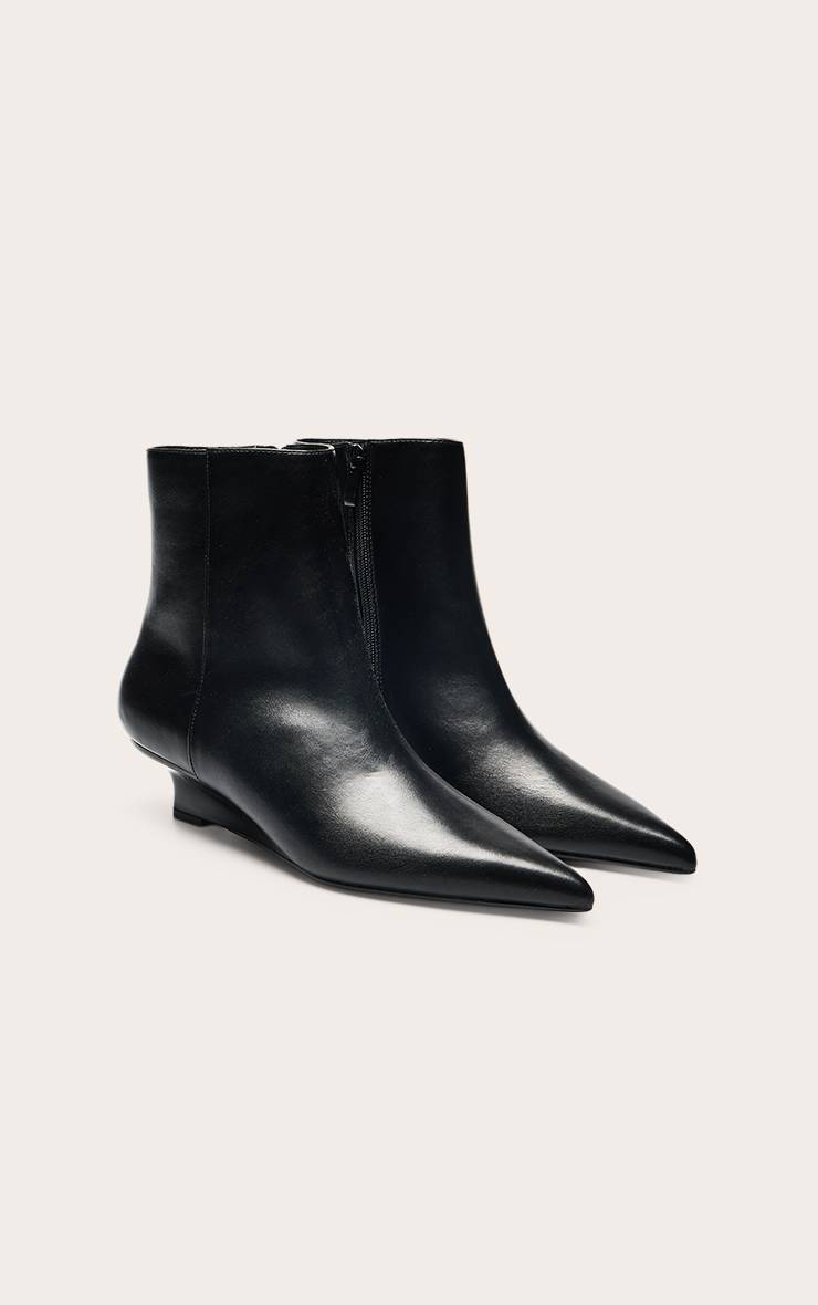 Noir Bottines Compensées À Talon Chaton En Synthétiquecuir