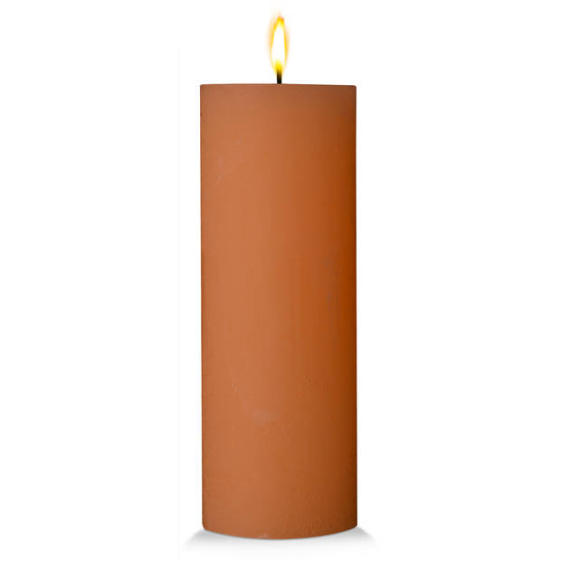 Blokker Rustieke Cilinderkaars - 7x19 cm - Cognac