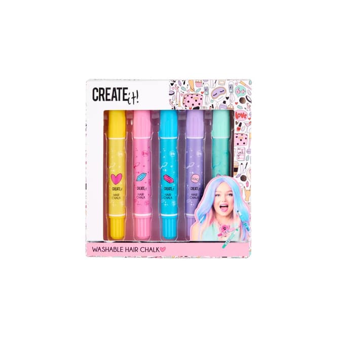 Create it! - Haarkreide-Stifte - 5 Farben