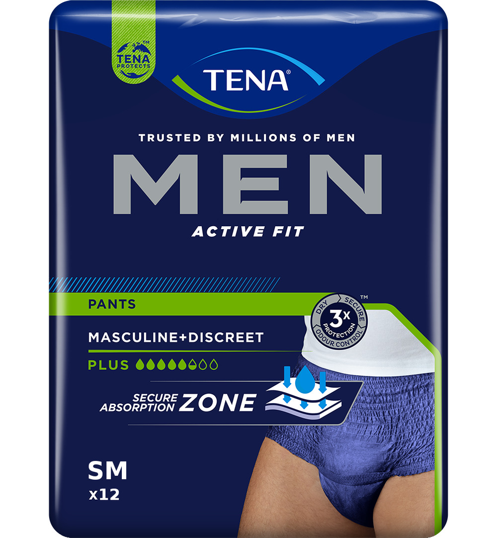 Tena Men Men Active Fit Pants+ Small/Medium (12 stuks)