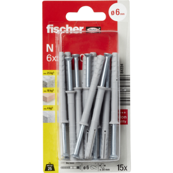 Fischer Slagplug 6x60mm 15 stuks