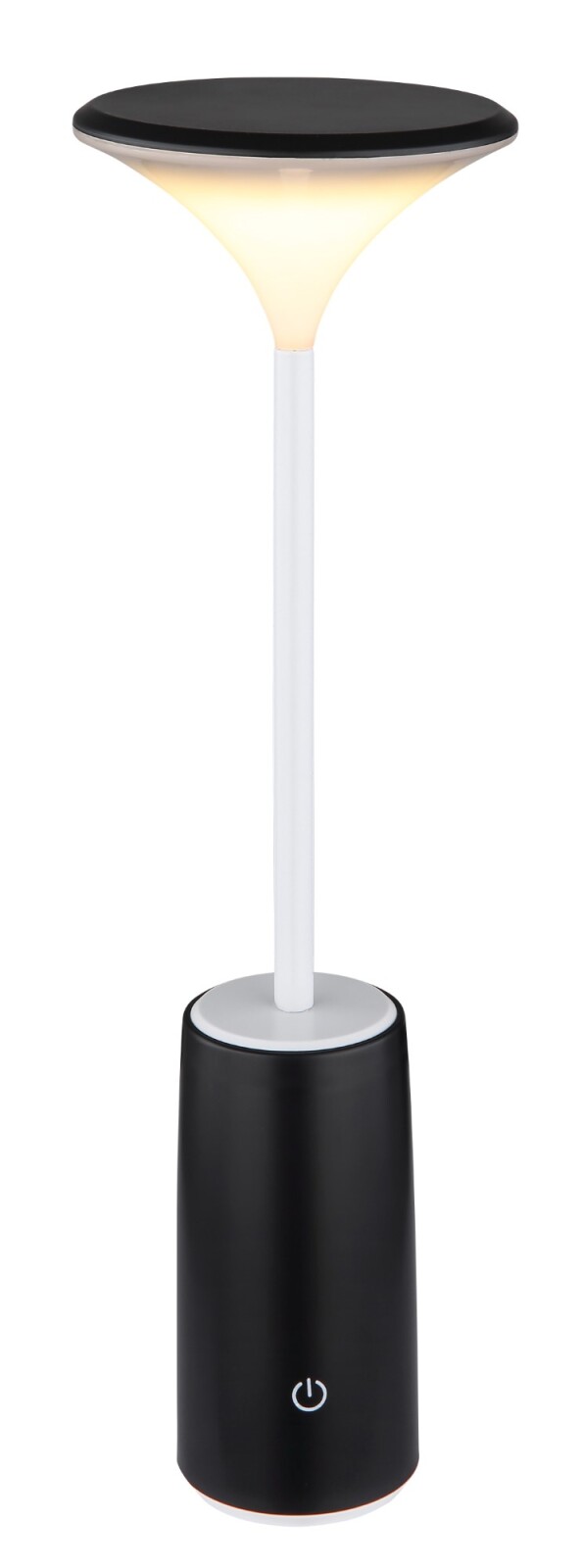 LED-Tischleuchte - schwarz-weiß-opal - Touchdimmer