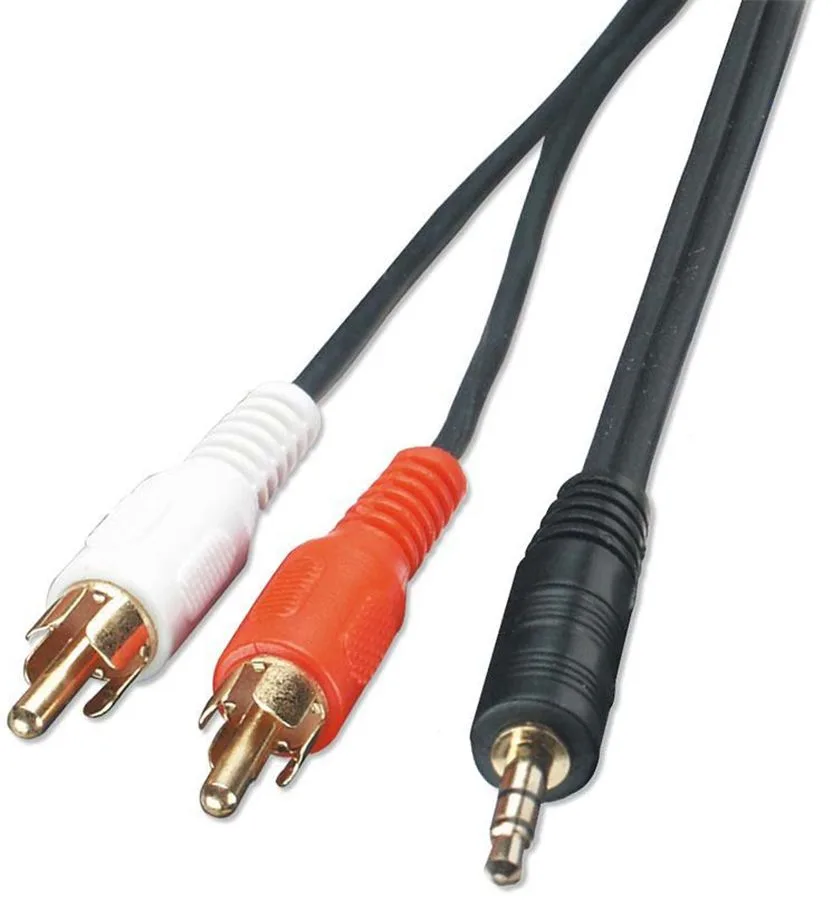 Mini-Jack 3,5 mm vers 2 RCA mâles (2,5 m) Câbles jack et mini-Jack