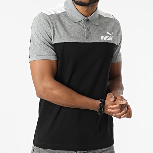Polo Manches Courtes 848004 Noir Gris Chiné