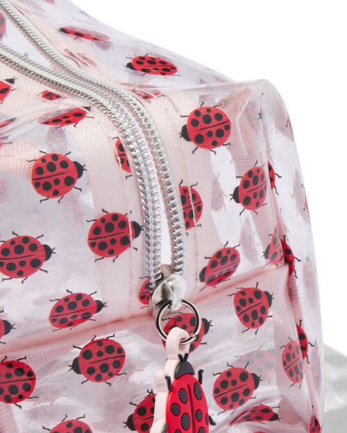 trousse XL transparente coccinelles