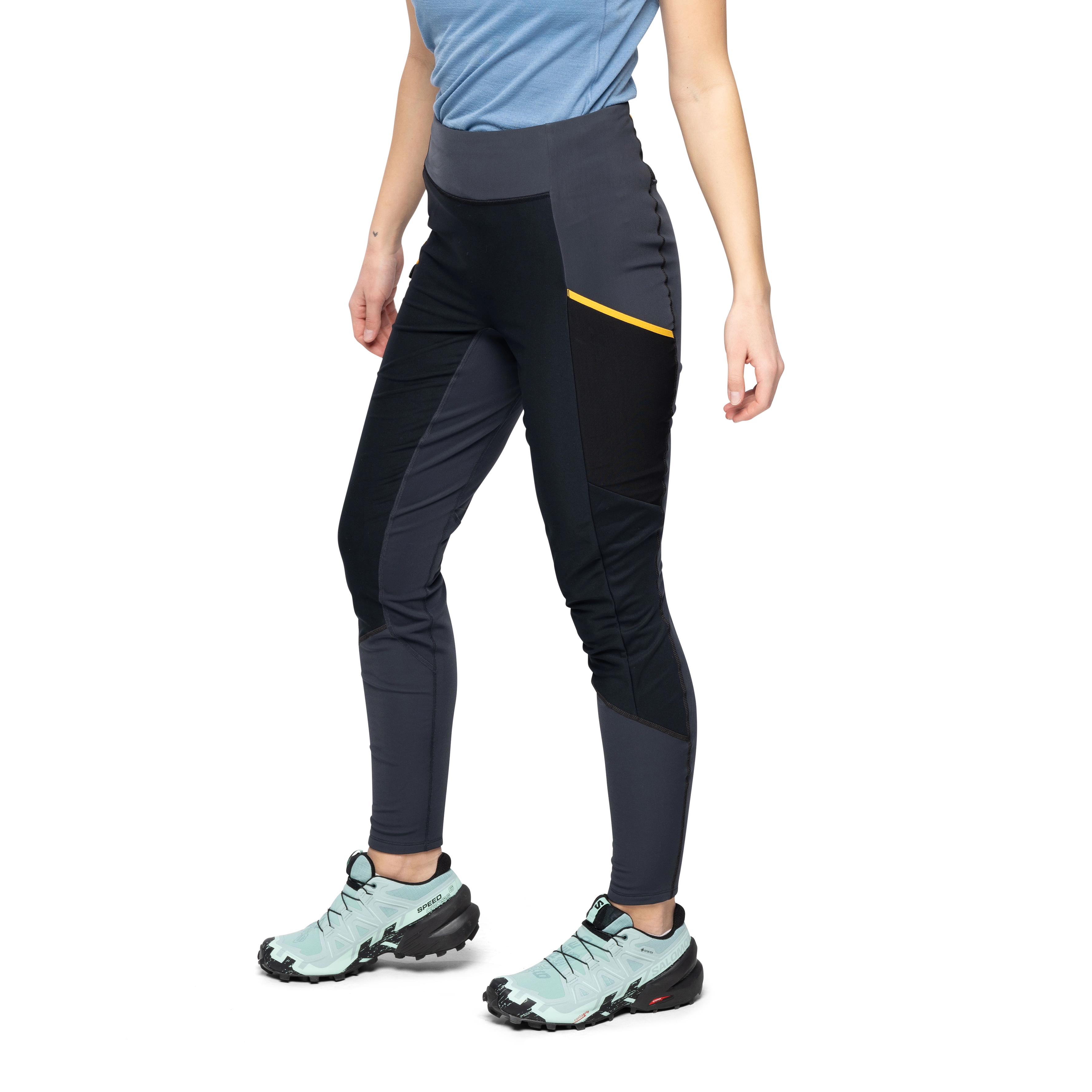 Y LightLine Fast Winter Tights Women Dark Shadow Grey / Black