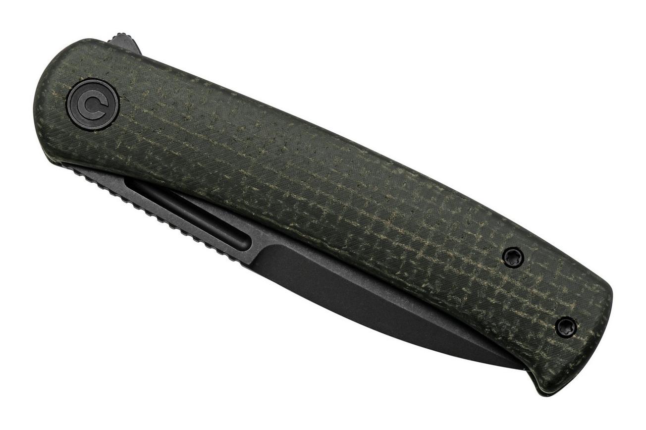 CIVIVI Caetus C21025C-2 Black Burlap Micarta, Black Stonewashed, zakmes