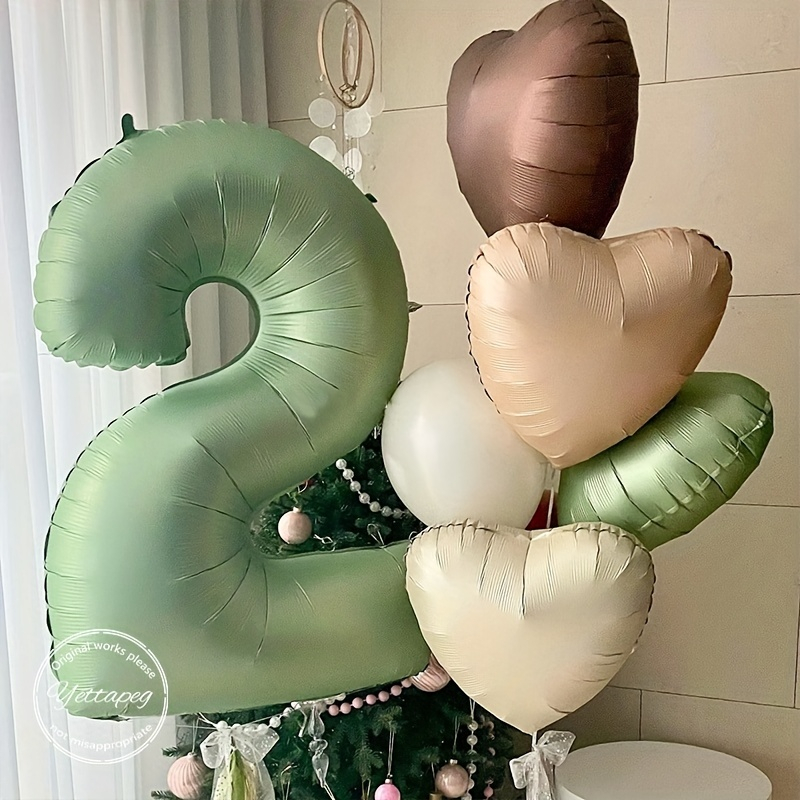 (90cm) Zahlen Ballon Geburtstags Party Luftballon Folienballon - Zahl 0 / Pastell Grün
