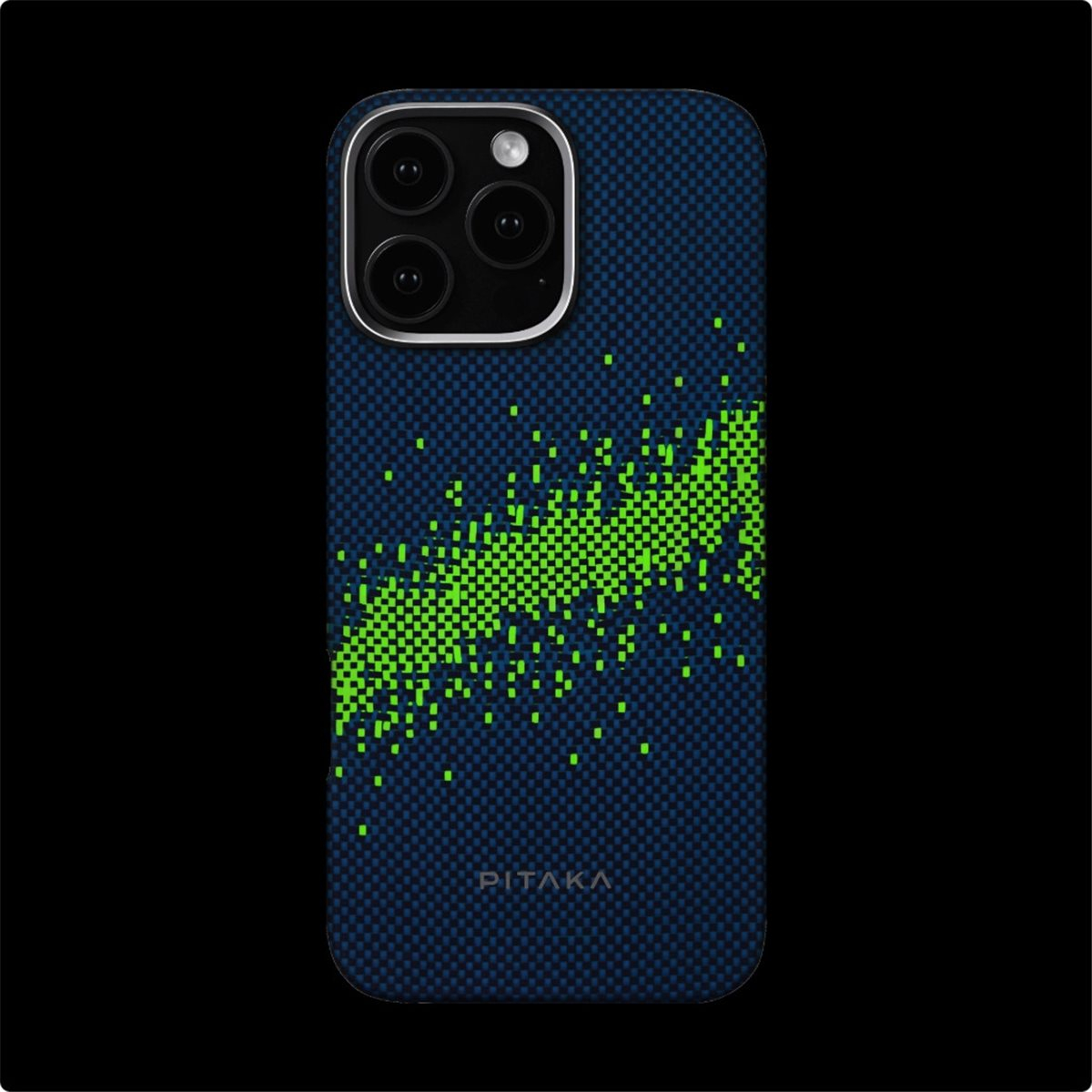 iPhone 16 Pro Max MagEZ Glow MagSafe Aramid Schutzhülle (KI1604PMYG) - Milky Way Galaxie (Grün / Blau)
