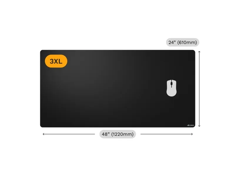 Glorious Gaming GLO-MP2-CLTH-EGL-3XL-BLK, Sort, Monokromatisk, Stof, Gummi, Skridsikker bund, Gaming musemåtte