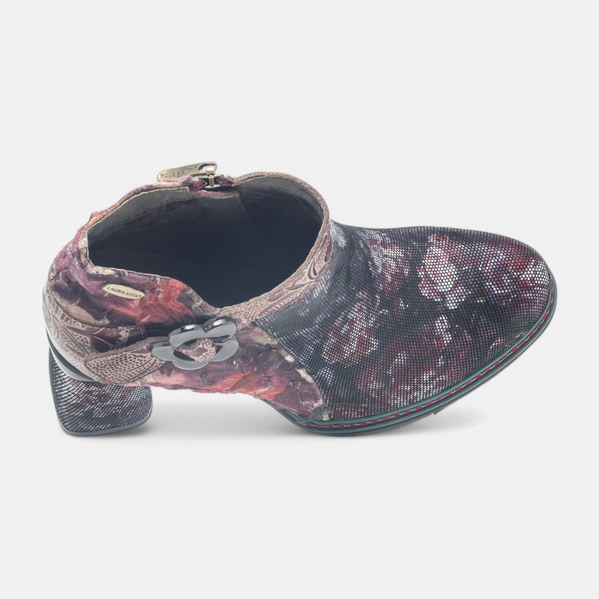 Bottines à talon Femme en cuir rouge