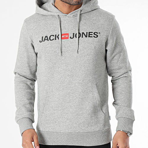 Sweat Capuche Corp Old Logo Gris Chiné