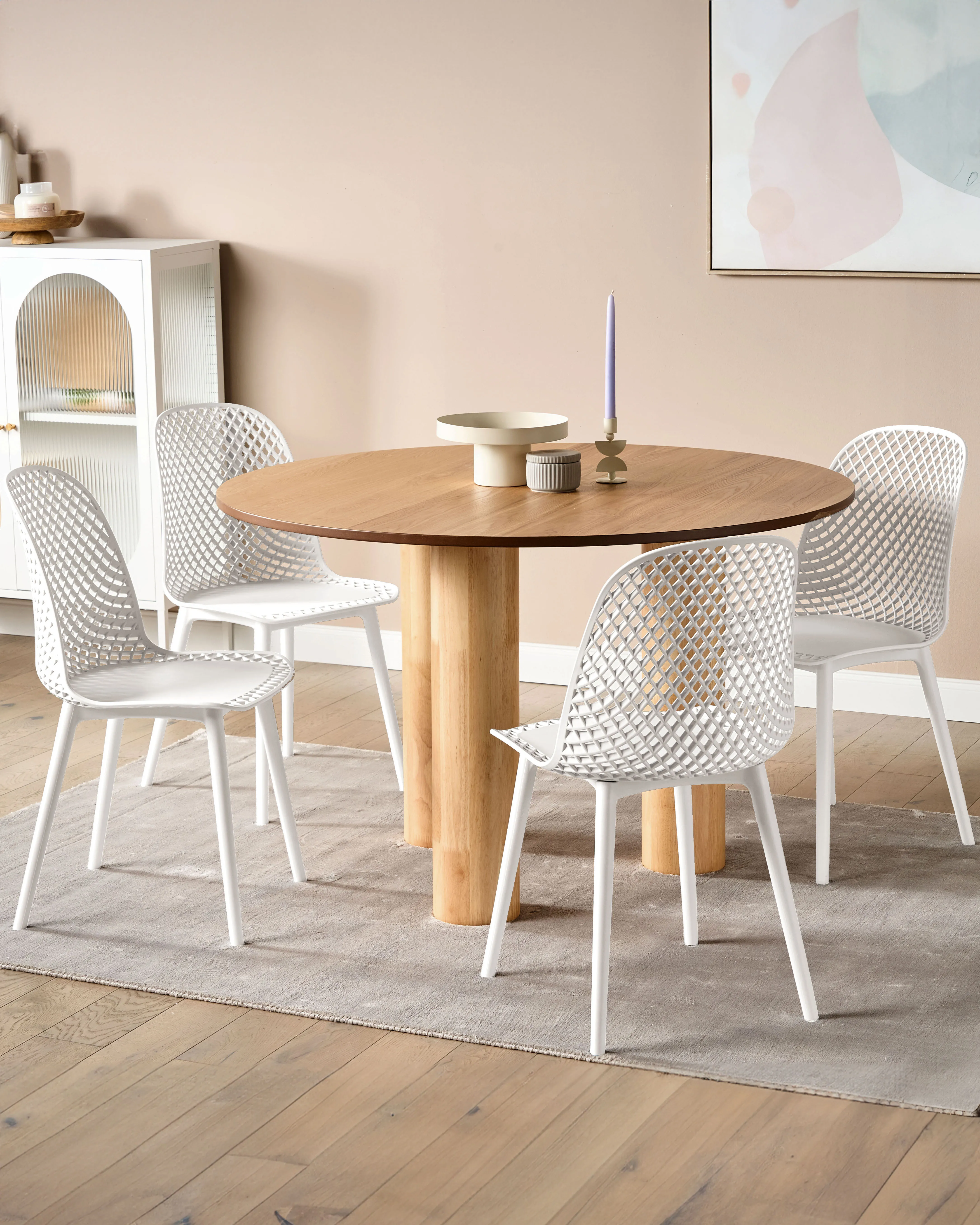 Set van 4 eetkamerstoelen EMORY Wit