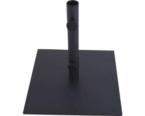 Paraplubak 45,7 x 45,7 cm, zwart staal, geschikt voor paraplu's met een stokdiameter van 38 mm, inclusief 1 adapter.