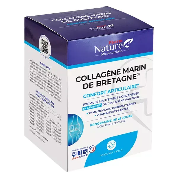 Colágeno Marinho da Bretanha da Pharm Nature Micronutrition 450g